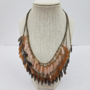 Statement Necklace‎ Pink Black Multi Layer Strand B
